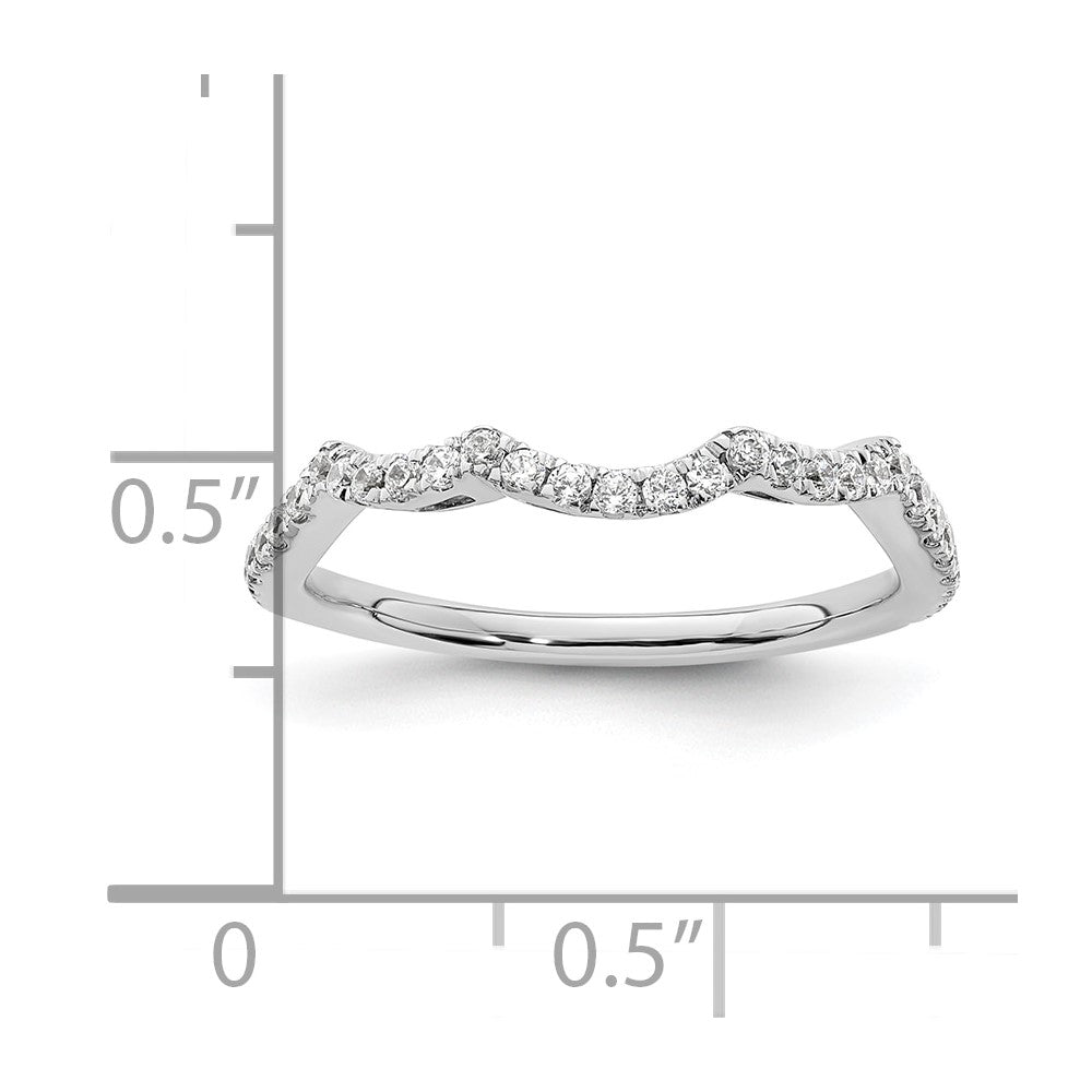 14k White Gold 1/3 carat Diamond Contoured Complete Wedding Band
