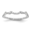 14k White Gold 1/3 carat Diamond Contoured Complete Wedding Band