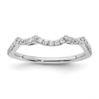 14k White Gold 1/3 carat Diamond Contoured Complete Wedding Band