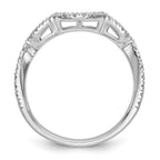 14k White Gold 1/3 carat Diamond Contoured Complete Wedding Band