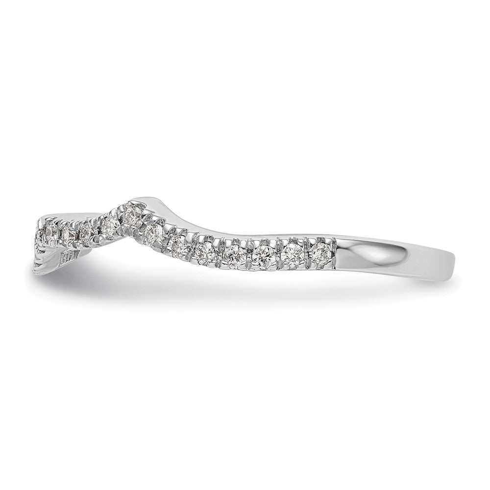 14k White Gold 1/3 carat Diamond Contoured Complete Wedding Band