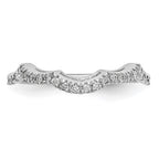 14k White Gold 1/3 carat Diamond Contoured Complete Wedding Band