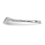 14k White Gold 1/8 carat Diamond Contoured Complete Wedding Band