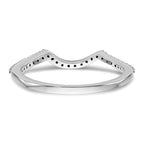14k White Gold 1/8 carat Diamond Contoured Complete Wedding Band