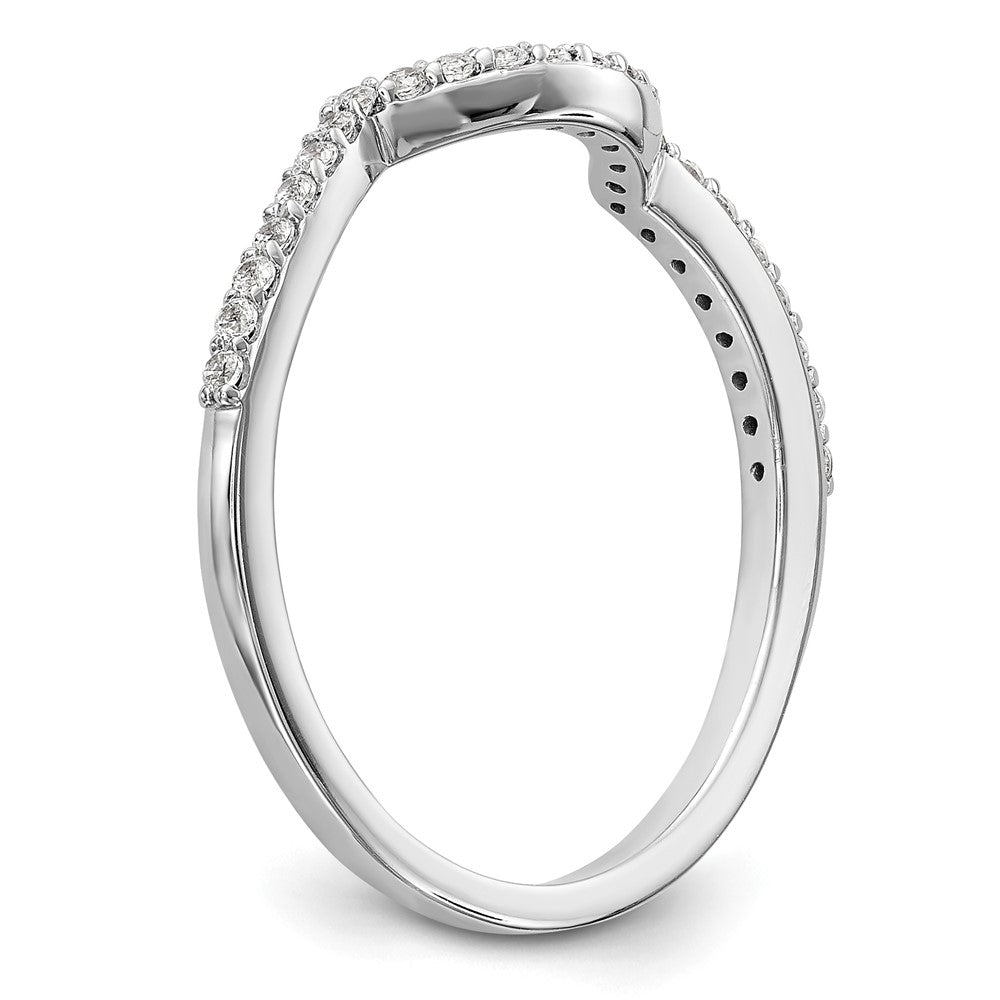 14k White Gold 1/8 carat Diamond Contoured Complete Wedding Band