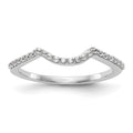 14k White Gold 1/8 carat Diamond Contoured Complete Wedding Band