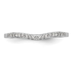 14k White Gold 1/10 carat Diamond Contoured Complete Wedding Band
