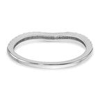 14k White Gold 1/10 carat Diamond Contoured Complete Wedding Band