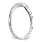 14k White Gold 1/10 carat Diamond Contoured Complete Wedding Band