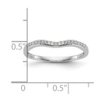 14k White Gold 1/10 carat Diamond Contoured Complete Wedding Band