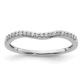 14k White Gold 1/10 carat Diamond Contoured Complete Wedding Band