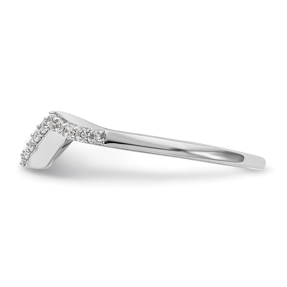 14k White Gold 1/6 carat Diamond Contoured Complete Wedding Band