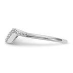 14k White Gold 1/6 carat Diamond Contoured Complete Wedding Band