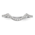 14k White Gold 1/6 carat Diamond Contoured Complete Wedding Band