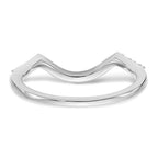14k White Gold 1/6 carat Diamond Contoured Complete Wedding Band