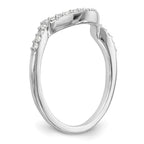 14k White Gold 1/6 carat Diamond Contoured Complete Wedding Band