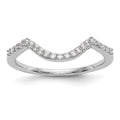 14k White Gold 1/6 carat Diamond Contoured Complete Wedding Band