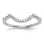 14k White Gold 1/6 carat Diamond Contoured Complete Wedding Band