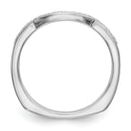14k White Gold 1/10 carat Diamond Contoured Complete Wedding Band