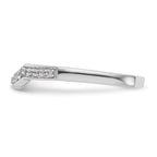 14k White Gold 1/10 carat Diamond Contoured Complete Wedding Band