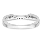 14k White Gold 1/10 carat Diamond Contoured Complete Wedding Band