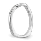 14k White Gold 1/10 carat Diamond Contoured Complete Wedding Band