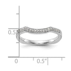 14k White Gold 1/10 carat Diamond Contoured Complete Wedding Band