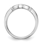 14k White Gold 1/8 carat Diamond Contoured Complete Wedding Band