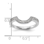 14k White Gold 1/8 carat Diamond Contoured Complete Wedding Band