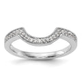 14k White Gold 1/8 carat Diamond Contoured Complete Wedding Band