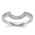 14k White Gold 1/8 carat Diamond Contoured Complete Wedding Band