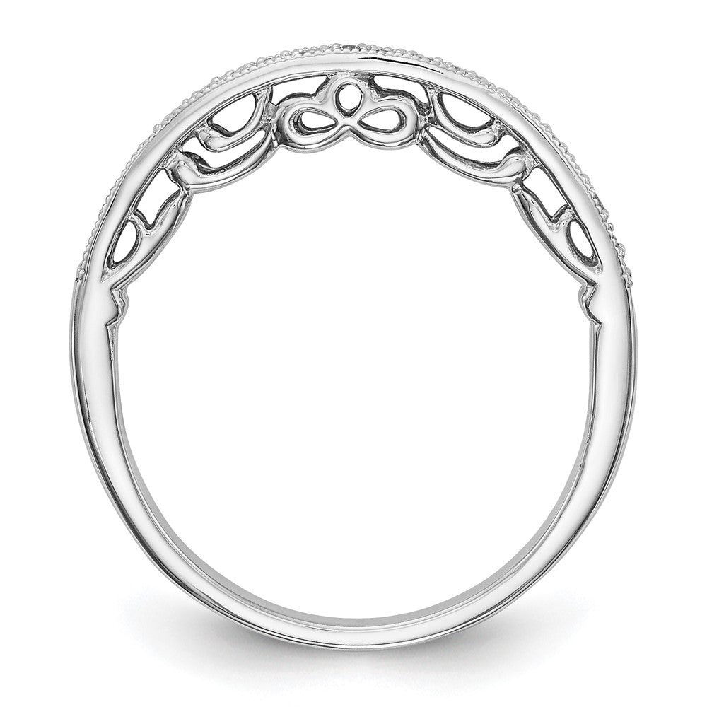 14K White Gold 1/10 carat Diamond Complete Wedding Band