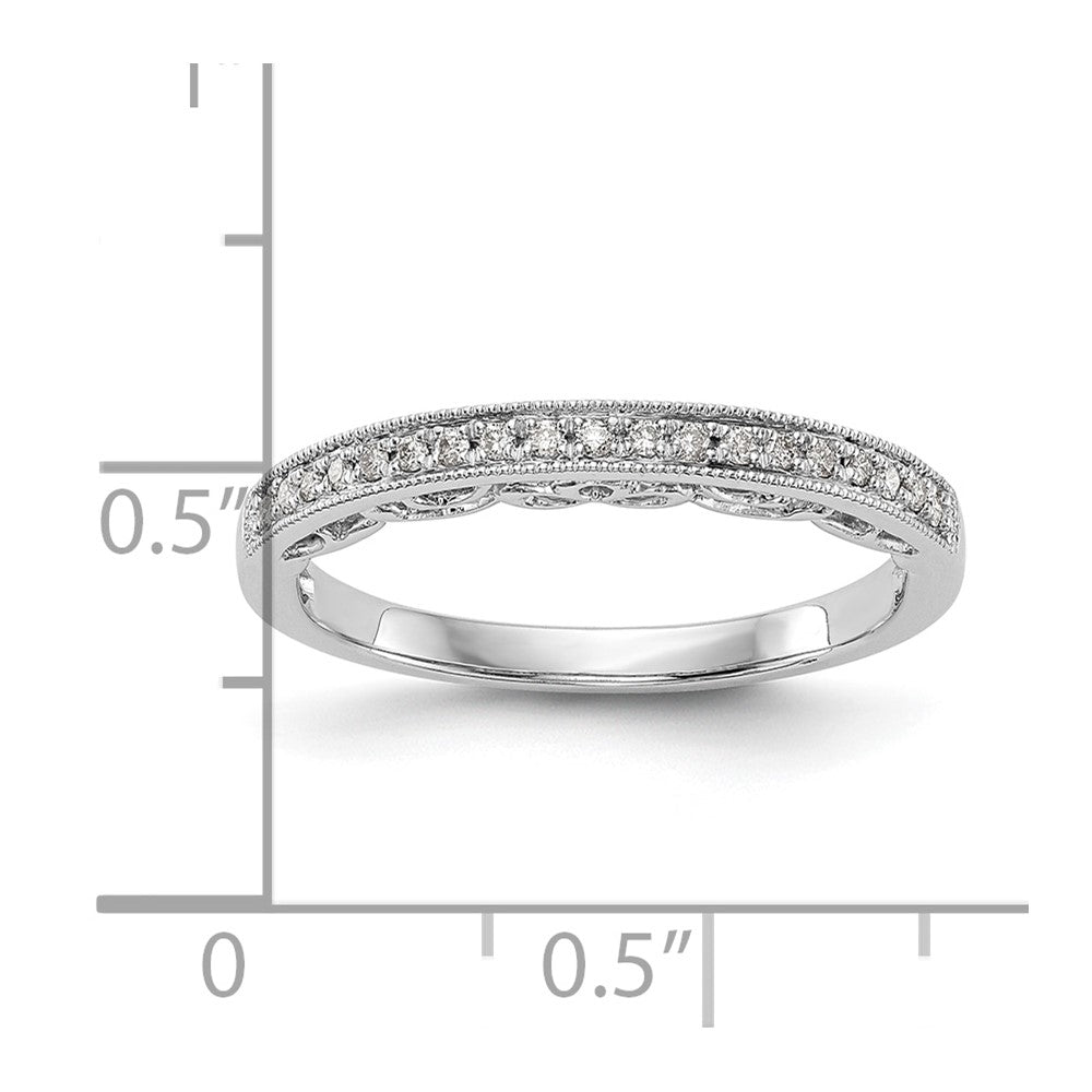 14K White Gold 1/10 carat Diamond Complete Wedding Band