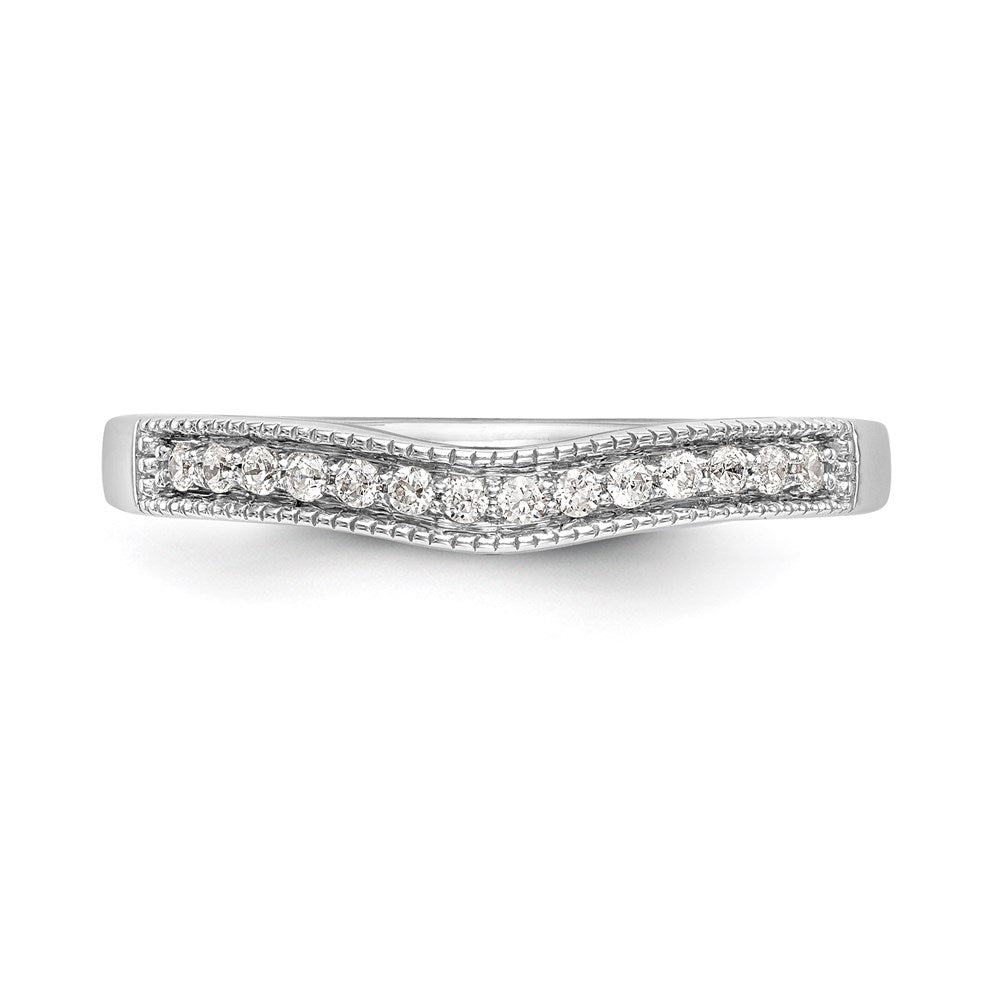 14K White Gold Round Diamond Wedding Band