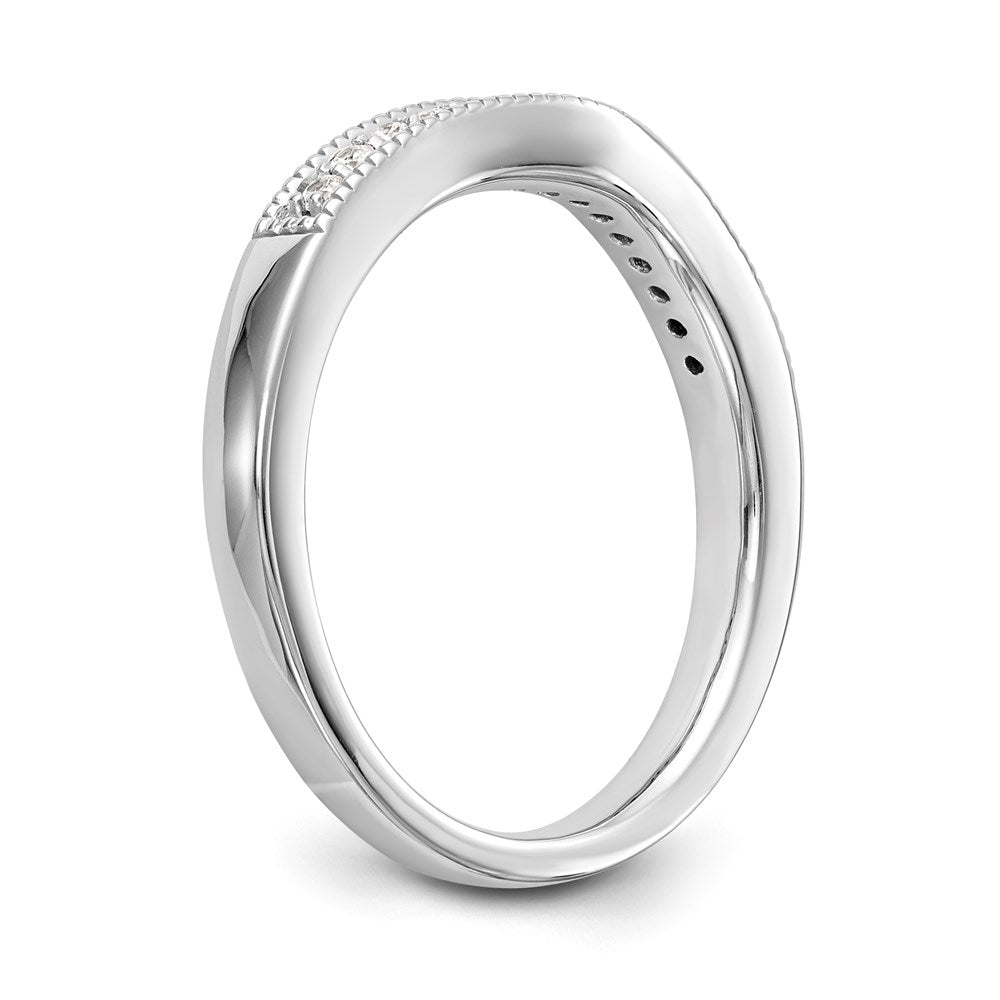 14K White Gold Round Diamond Wedding Band