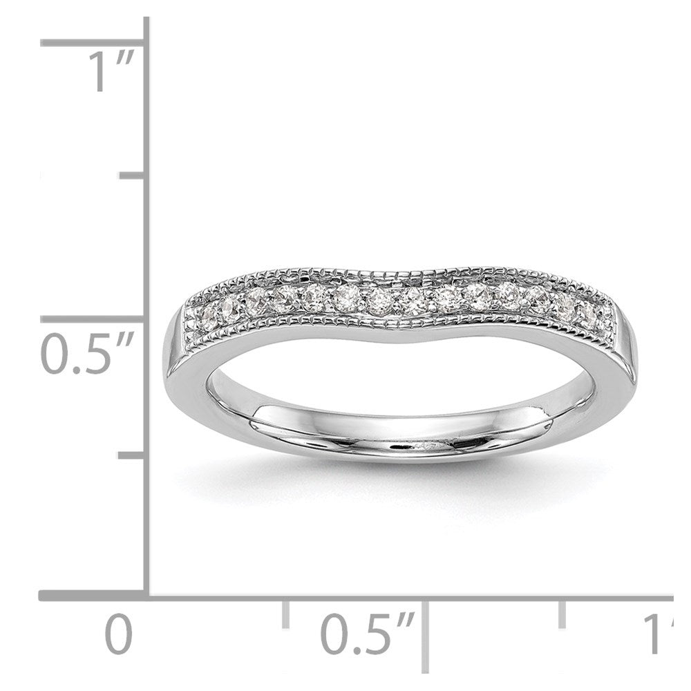 14K White Gold Round Diamond Wedding Band