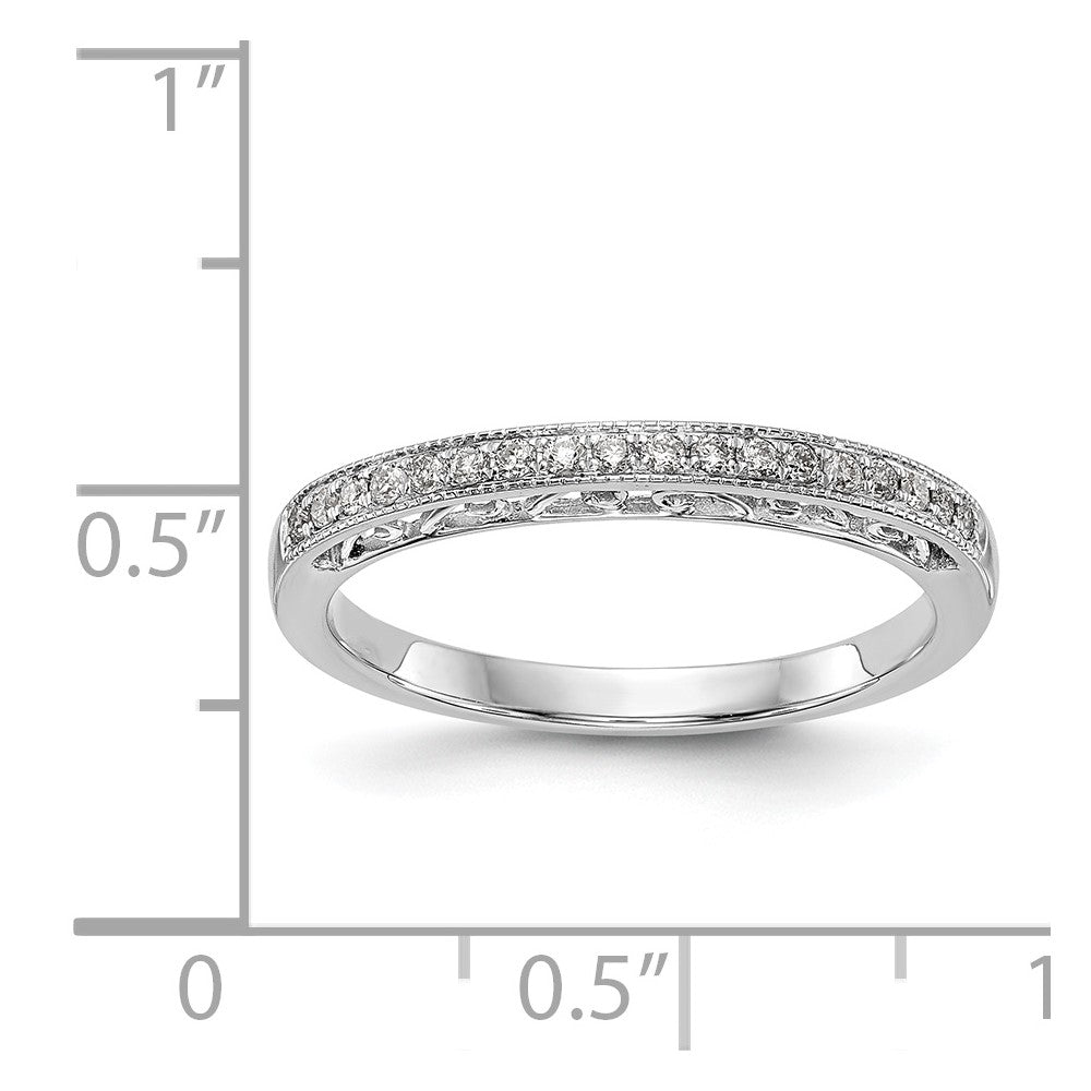 14K White Gold Diamond Wedding Band