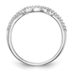 14K White Gold 1/8 carat Diamond Contoured Complete Wedding Band