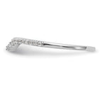 14K White Gold 1/8 carat Diamond Contoured Complete Wedding Band