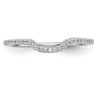 14K White Gold 1/8 carat Diamond Contoured Complete Wedding Band