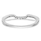 14K White Gold 1/8 carat Diamond Contoured Complete Wedding Band