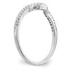 14K White Gold 1/8 carat Diamond Contoured Complete Wedding Band