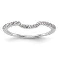 14K White Gold 1/8 carat Diamond Contoured Complete Wedding Band
