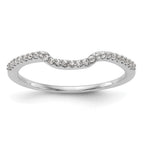 14K White Gold 1/8 carat Diamond Contoured Complete Wedding Band