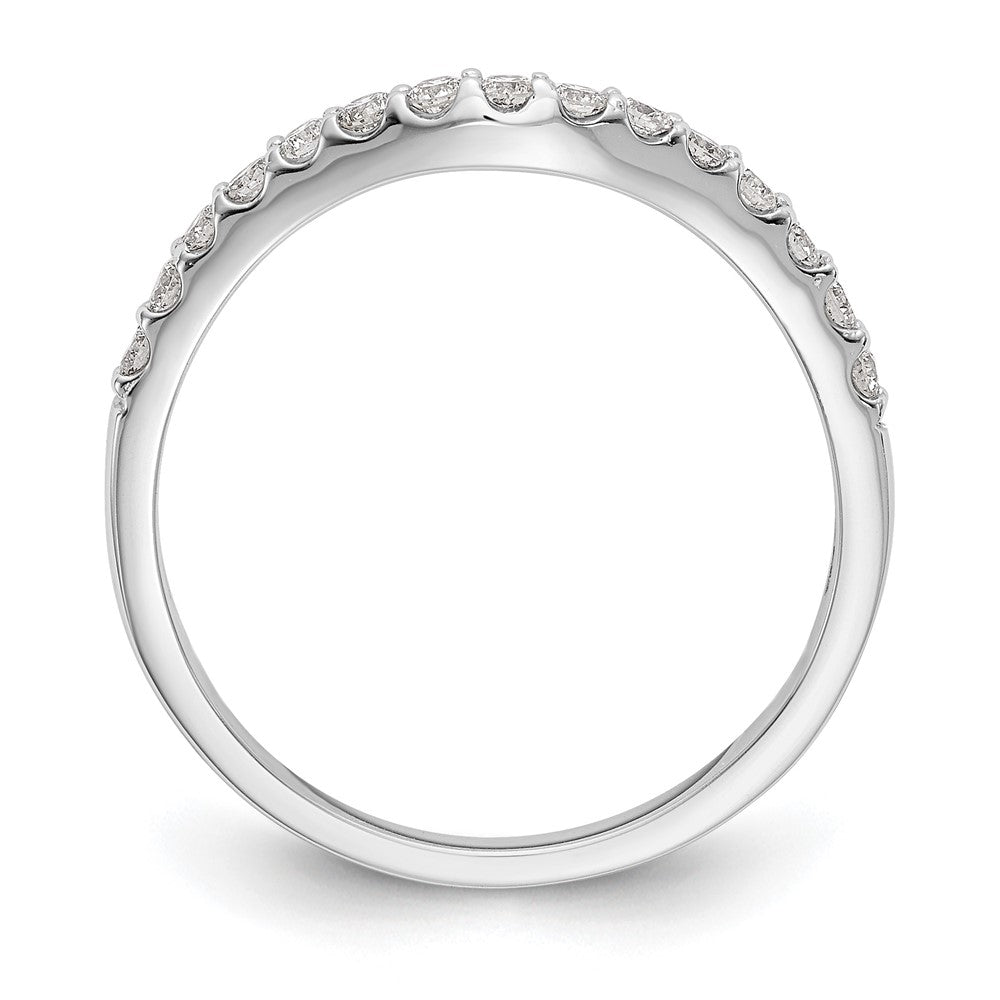 14K White Gold 1/4 carat Diamond Contoured Complete Wedding Band