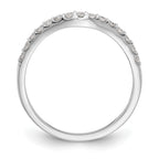 14K White Gold 1/4 carat Diamond Contoured Complete Wedding Band