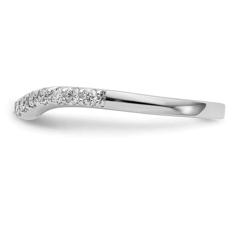 14K White Gold 1/4 carat Diamond Contoured Complete Wedding Band