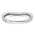 14K White Gold 1/4 carat Diamond Contoured Complete Wedding Band