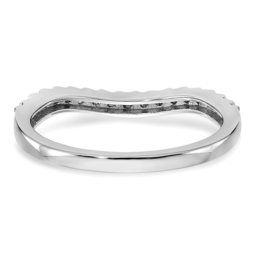 14K White Gold 1/4 carat Diamond Contoured Complete Wedding Band