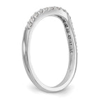 14K White Gold 1/4 carat Diamond Contoured Complete Wedding Band